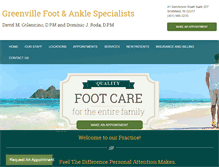 Tablet Screenshot of greenvillefootandankle.com